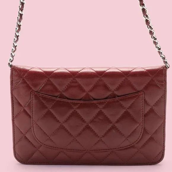 Chanel Burgundy Wallet on Chain in Quilted Lambskin - Picture 3 of 8